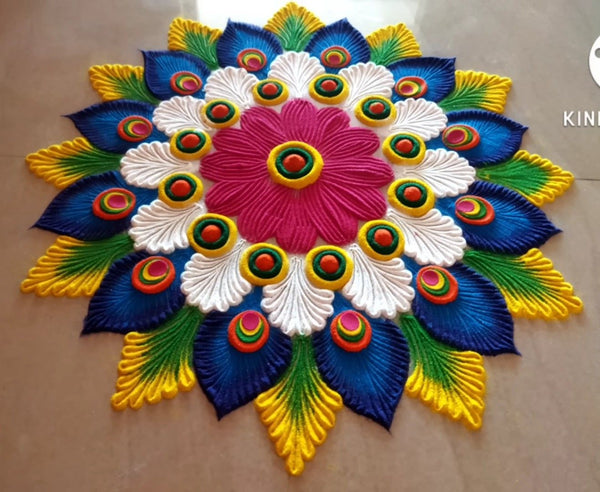 300+ Easy Flower Rangoli Designs