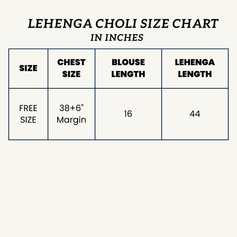 Kanchan Fashion Size Chart