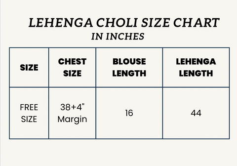 Kanchan Fashion Size Chart