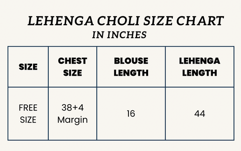 Lehenga Size Chart Kanchan Fashion