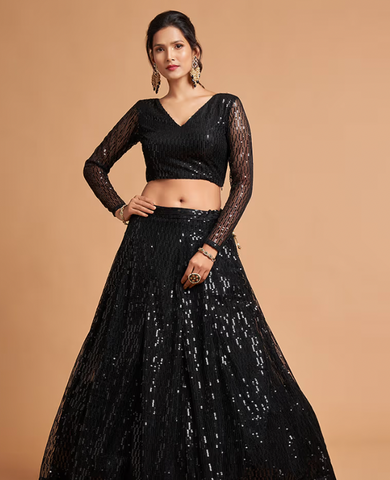 Embroidered Full Sleeves Blouse & Lehenga Set – FUELTHESTORE