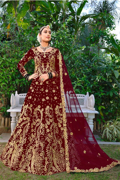 Top 100+ Maroon Reception Dress Designs