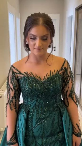 Top 50 Emerald Green Reception Dress Designs