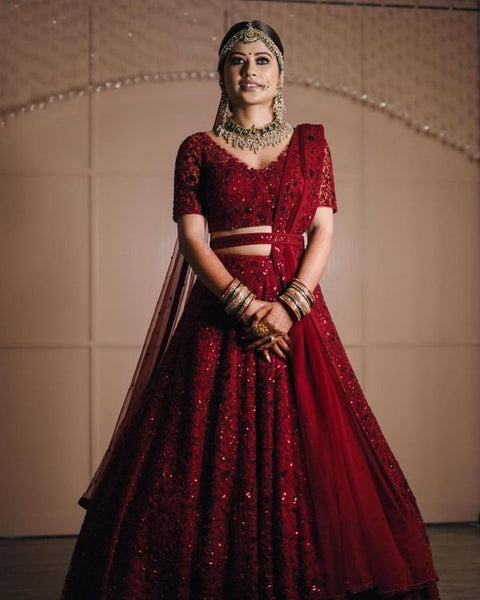 Top 100+ Maroon Reception Dress Designs