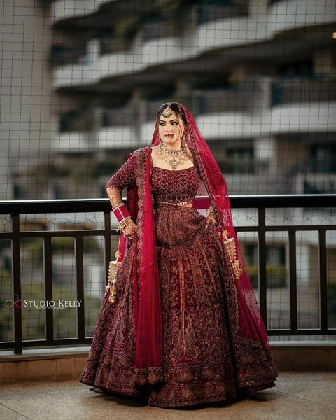 Top 100+ Maroon Reception Dress Designs