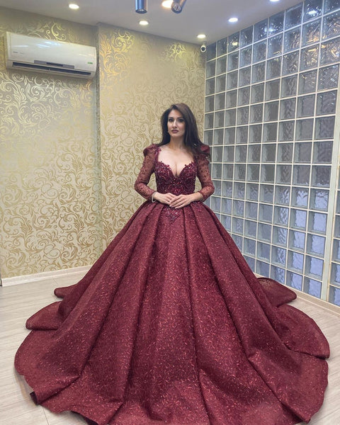 Top 100+ Maroon Reception Dress Designs