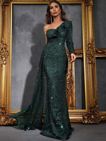 Top 50 Emerald Green Reception Dress Designs