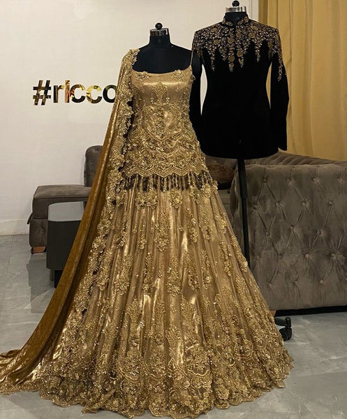 Top 100+ Golden Reception Dress Designs