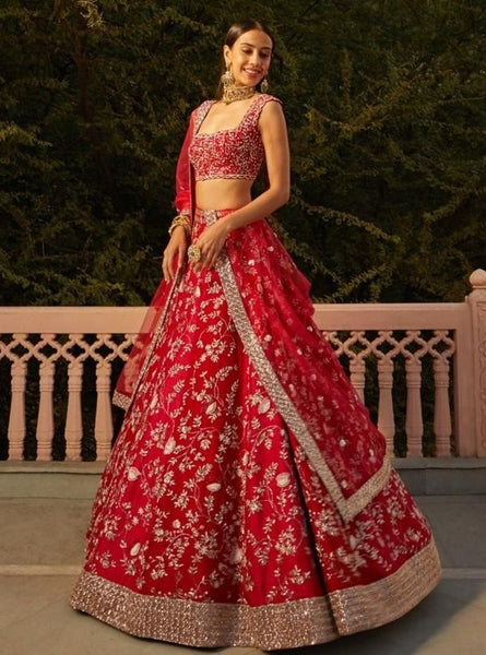 Top 100+ Trendy Red Lehenga Designs for Wedding Season