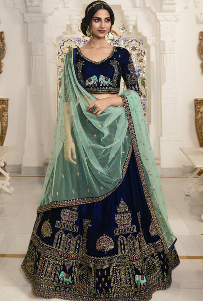 Top 100+ Navy Blue Lehenga Designs: Classic and Elegant Choice