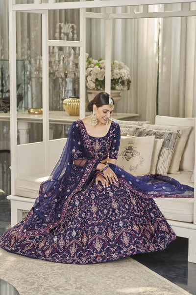 Top 100+ Navy Blue Lehenga Designs: Classic and Elegant Choice