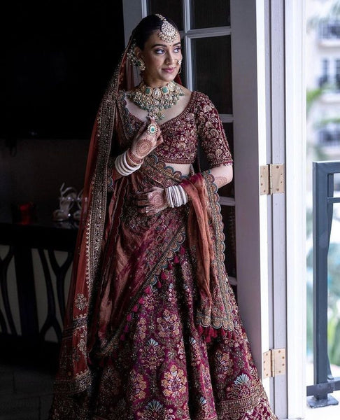 Top 100+ Maroon Lehenga Designs: Rich and Bold Statement Piece