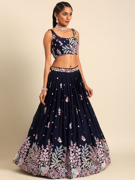 Top 100+ Navy Blue Lehenga Designs: Classic and Elegant Choice