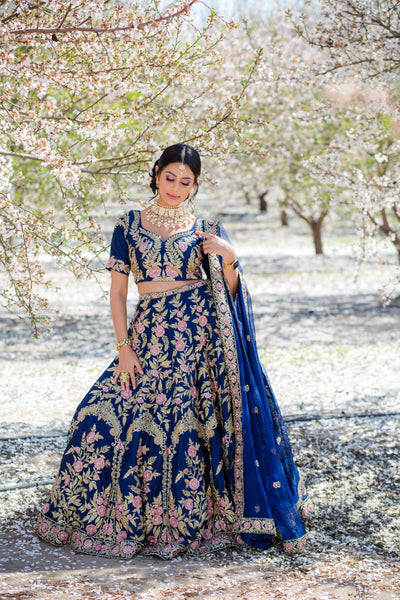 Top 100+ Navy Blue Lehenga Designs: Classic and Elegant Choice