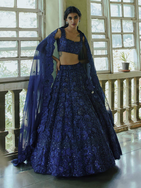 Top 100+ Navy Blue Lehenga Designs: Classic and Elegant Choice