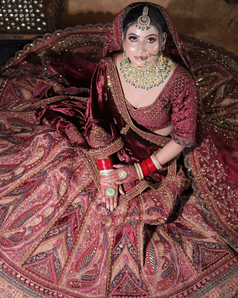 Top 100+ Maroon Lehenga Designs: Rich and Bold Statement Piece