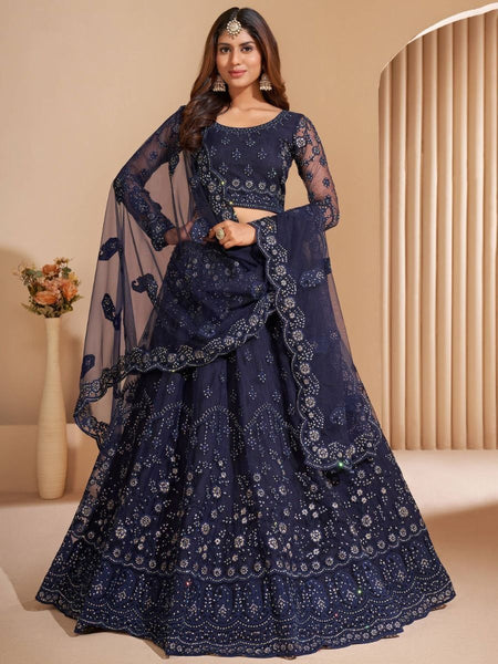 Top 100+ Navy Blue Lehenga Designs: Classic and Elegant Choice