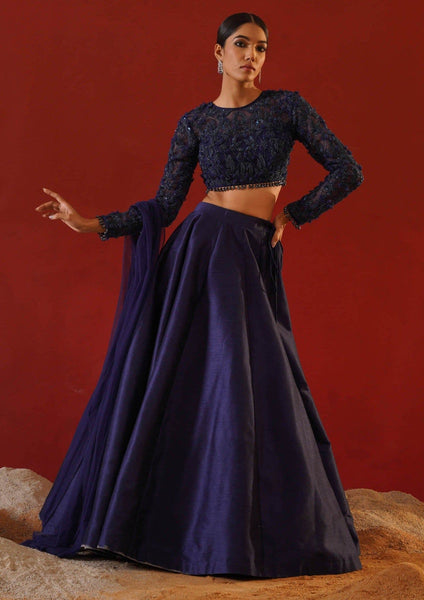 Top 100+ Navy Blue Lehenga Designs: Classic and Elegant Choice