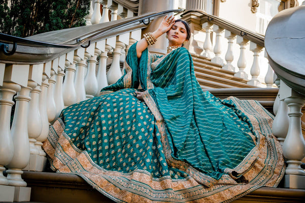 Top 100+ Dark Teal Lehenga Designs: Bold and Sophisticated Look for Mehndi