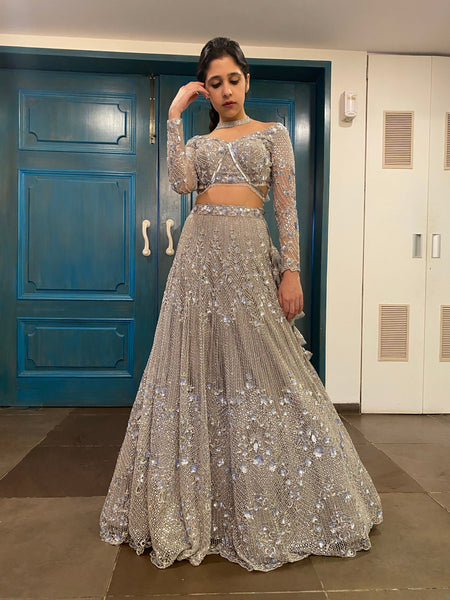 Top 100+ Slate Grey Lehenga Designs: Modern and Elegant Bridal Attire