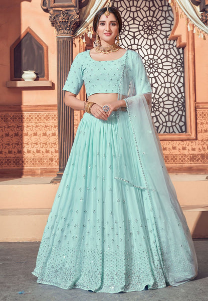 Top 100+ Sky Blue Lehenga Designs: Dreamy and Ethereal Ensemble