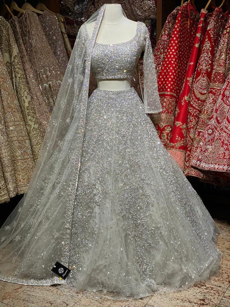 Top 100+ Slate Grey Lehenga Designs: Modern and Elegant Bridal Attire