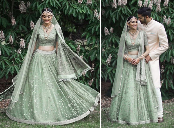 Top 100+ Mint Green Lehenga Designs: Fresh and Modern Choice for Mehndi