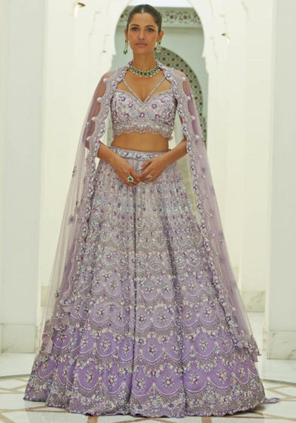 Top 100+ Lavender Grey Lehenga Designs: Soft and Elegant Ensemble for Day Weddings