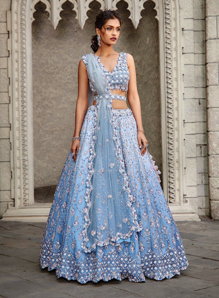 Top 100+ Sky Blue Lehenga Designs: Dreamy and Ethereal Ensemble