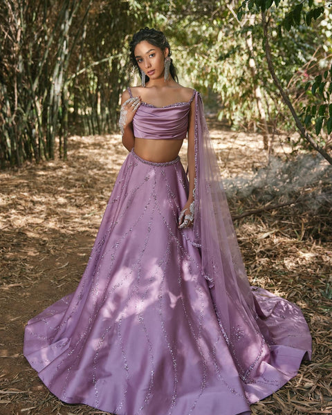 Top 100+ Lavender Grey Lehenga Designs: Soft and Elegant Ensemble for Day Weddings