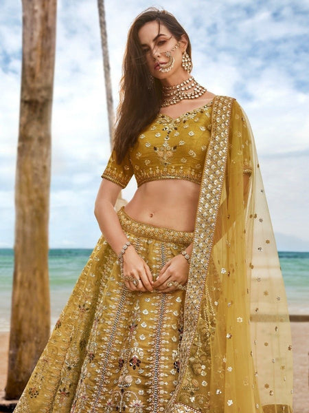 Top 100+ Mustard Yellow Lehenga Designs: Trendy and Chic for Sangeet