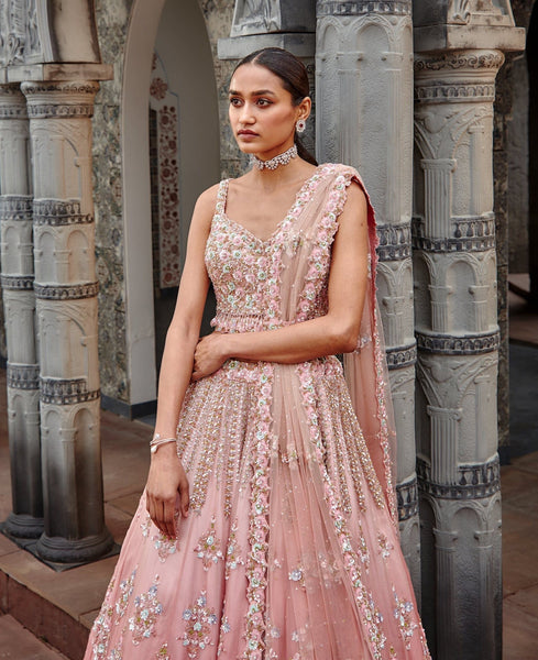 Top 100+ Dusty Rose Lehenga Designs: Soft and Romantic Choice for Bridesmaids