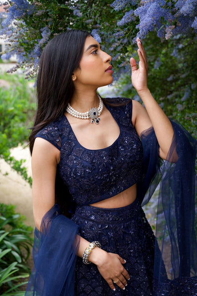 Top 100+ Midnight Blue Lehenga Designs: Deep and Mysterious Look for Evening Receptions