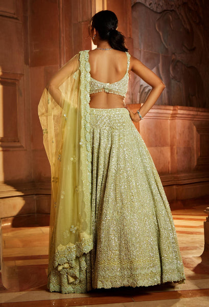 Top 100+ Olive Yellow Lehenga Designs: Unique and Refreshing Choice for Mehndi