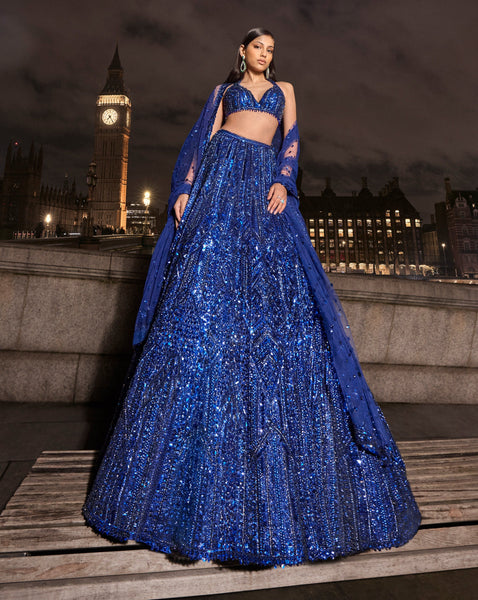 Top 100+ Midnight Blue Lehenga Designs: Deep and Mysterious Look for Evening Receptions