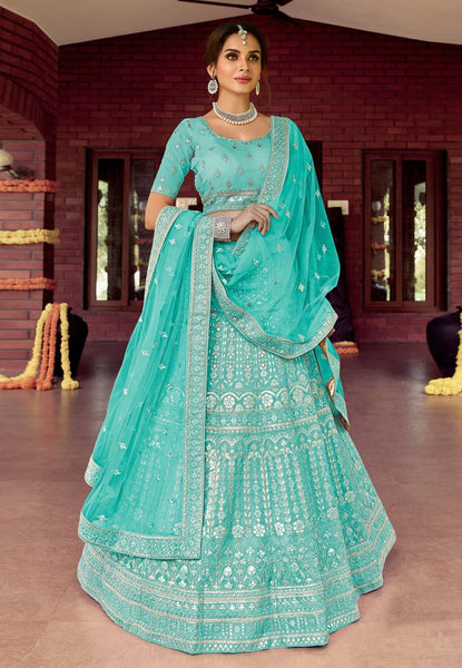 Top 100+ Sky Blue Lehenga Designs: Dreamy and Ethereal Ensemble