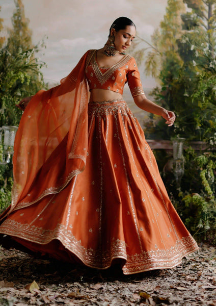 Top 100+ Rust Orange Lehenga Designs: Warm and Rich Ensemble