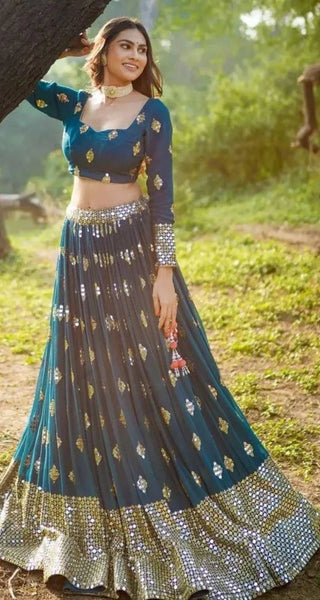 Top 100+ Dark Teal Lehenga Designs: Bold and Sophisticated Look for Mehndi