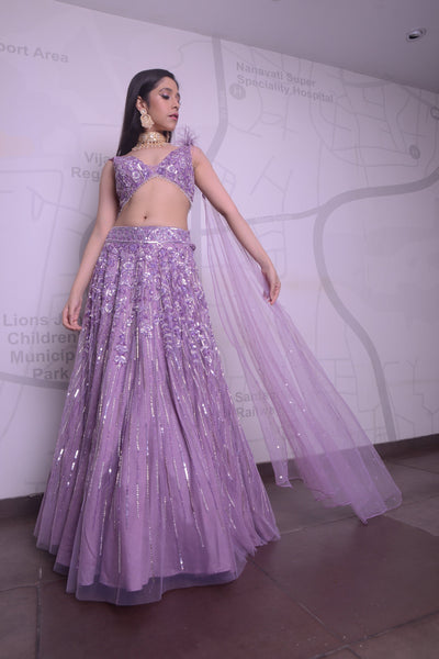 Top 100+ Lavender Grey Lehenga Designs: Soft and Elegant Ensemble for Day Weddings