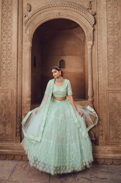 Top 100+ Sky Blue Lehenga Designs: Dreamy and Ethereal Ensemble