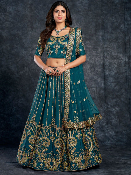 Top 100+ Dark Teal Lehenga Designs: Bold and Sophisticated Look for Mehndi