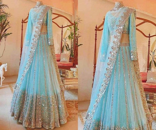 Top 100+ Sky Blue Lehenga Designs: Dreamy and Ethereal Ensemble