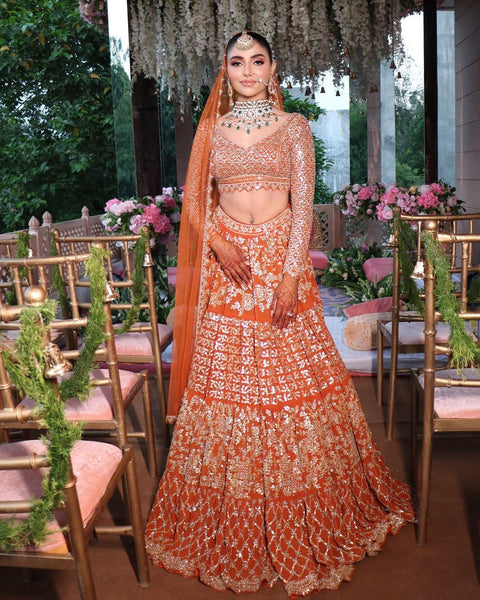 Top 100+ Rust Orange Lehenga Designs: Warm and Rich Ensemble