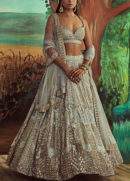 Top 100+ Slate Grey Lehenga Designs: Modern and Elegant Bridal Attire