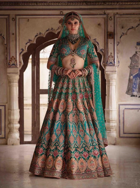 Top 100+ Turquoise Lehenga Designs: Refreshing and Exotic Look