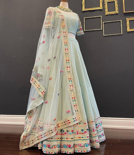 Top 100+ Sky Blue Lehenga Designs: Dreamy and Ethereal Ensemble