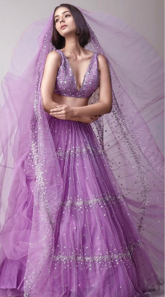 Top 100+ Lavender Grey Lehenga Designs: Soft and Elegant Ensemble for Day Weddings