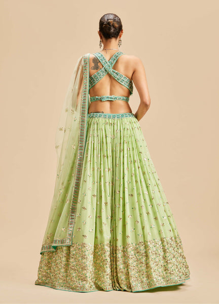 Top 100+ Mint Green Lehenga Designs: Fresh and Modern Choice for Mehndi