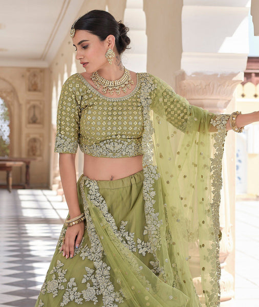 Top 100+ Olive Yellow Lehenga Designs: Unique and Refreshing Choice for Mehndi