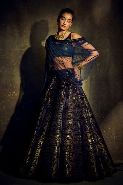 Top 100+ Midnight Blue Lehenga Designs: Deep and Mysterious Look for Evening Receptions